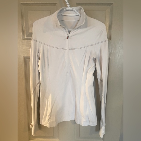 Lululemon Size 8 3/4 Zip up Pullover (White) - Picture 1 of 2